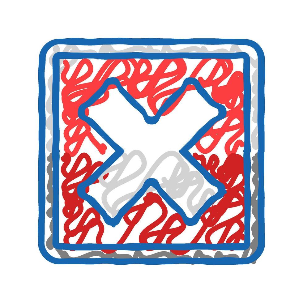 close button icon doodle illustration vector