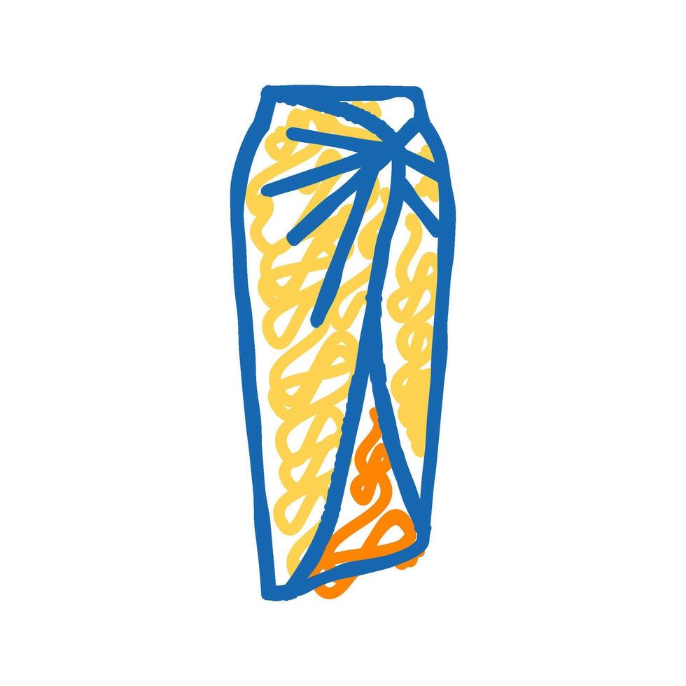 sarong skirt icon doodle illustration vector