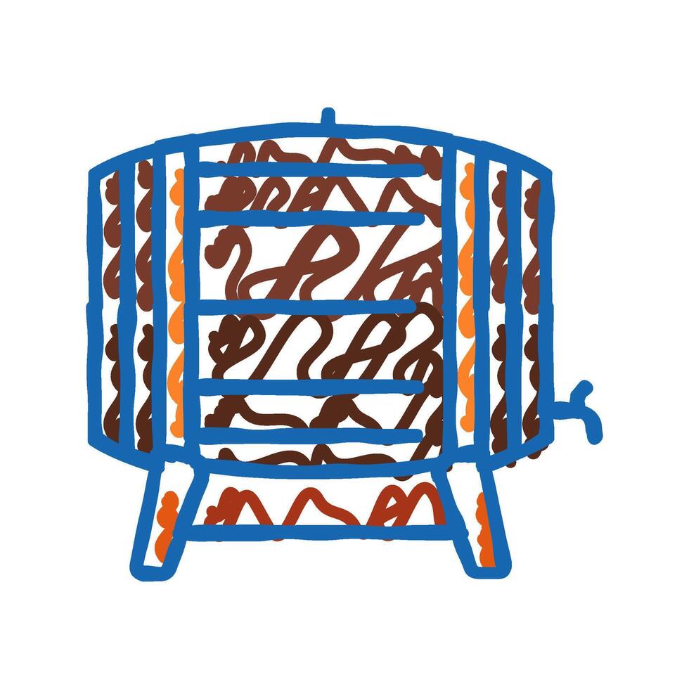 barrel beer drink icon doodle illustration vector