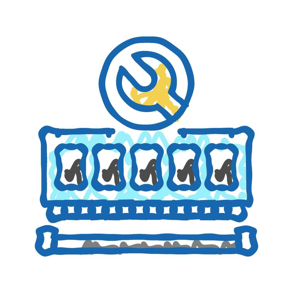 ram installation repair computer icon doodle illustration vector