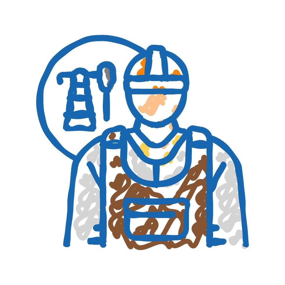 petroleum engineer technology icon doodle illustration vector