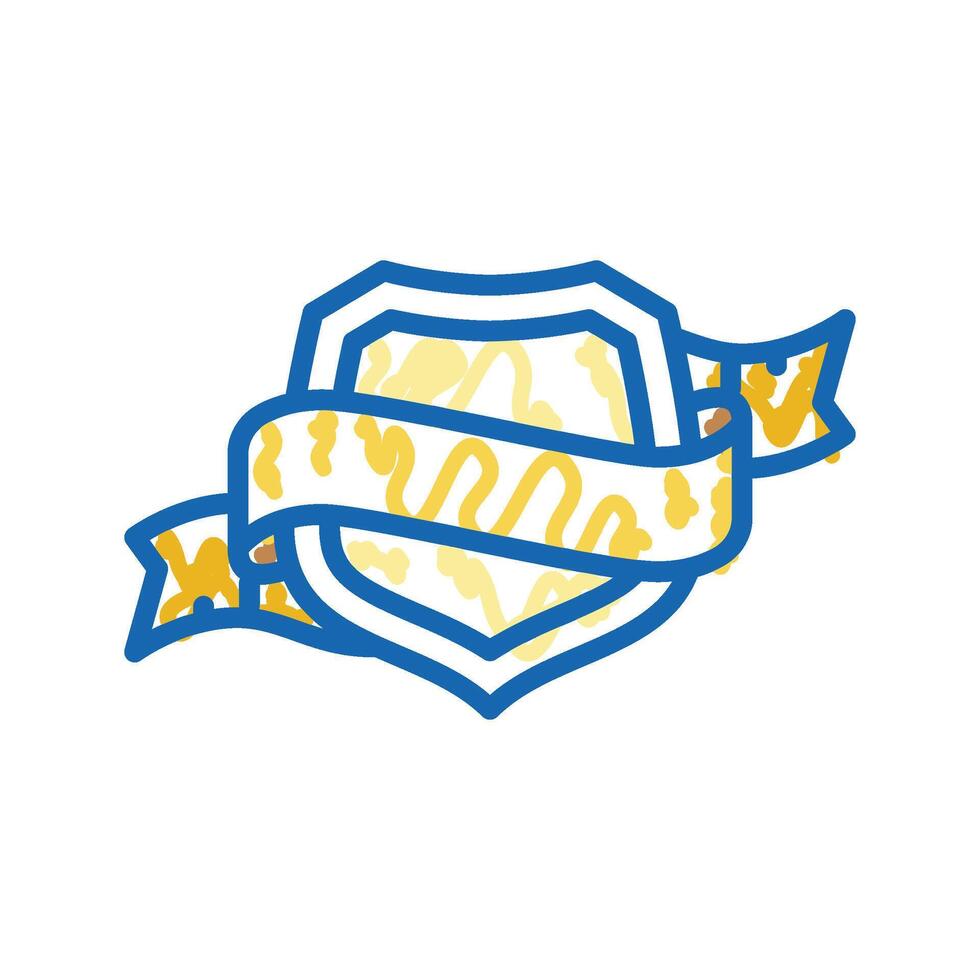 emblem ribbon banner design icon doodle illustration vector
