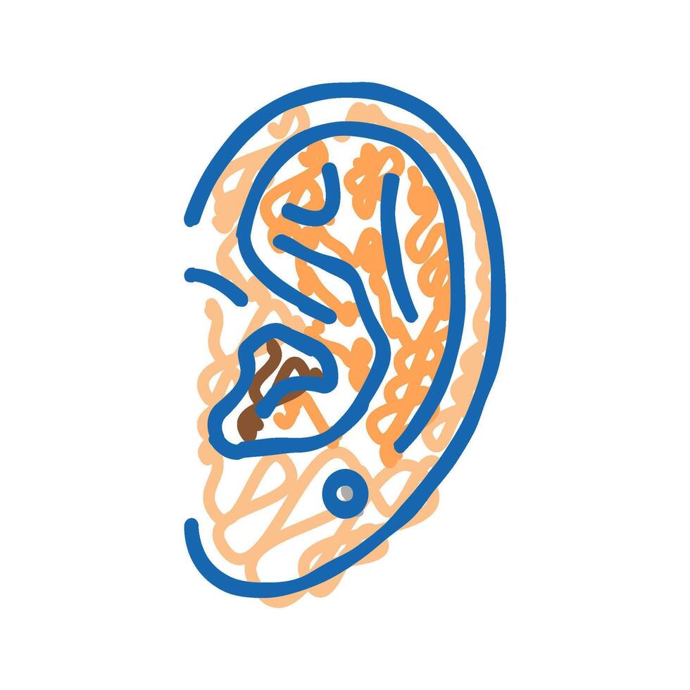 upper lobe piercing earring icon doodle illustration vector