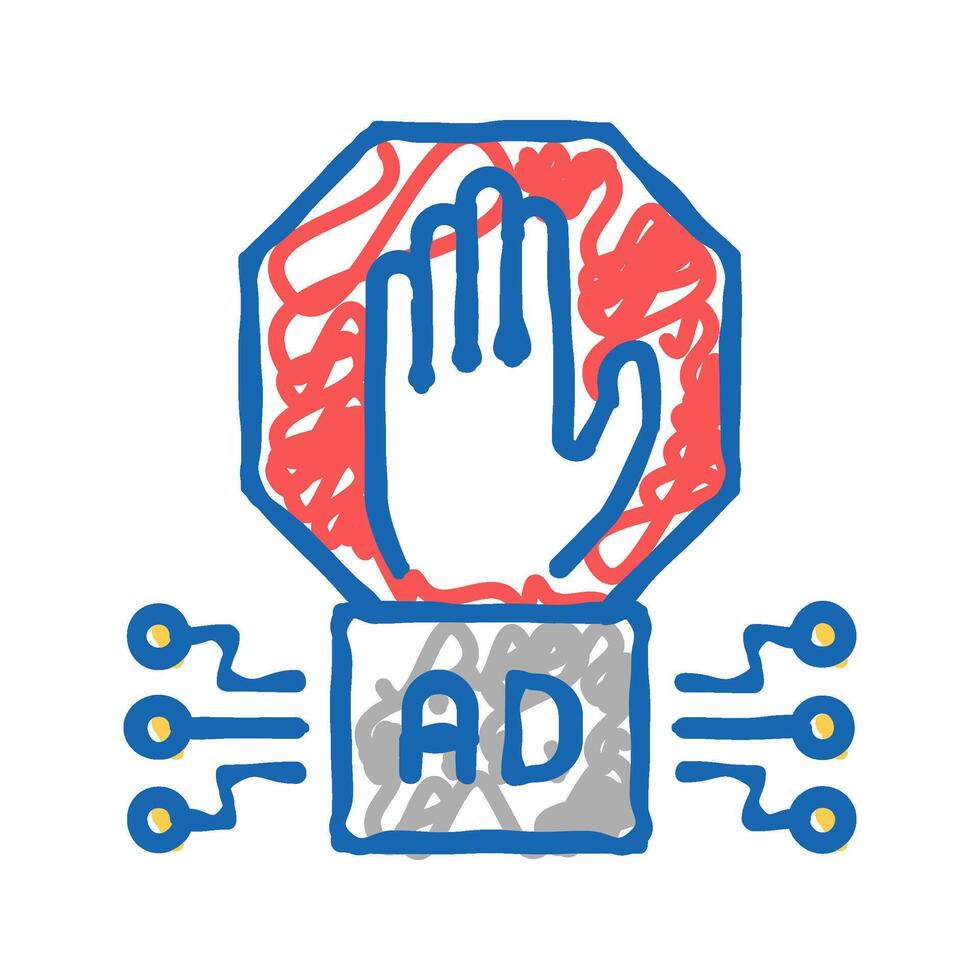 advertisement block technology icon doodle illustration vector