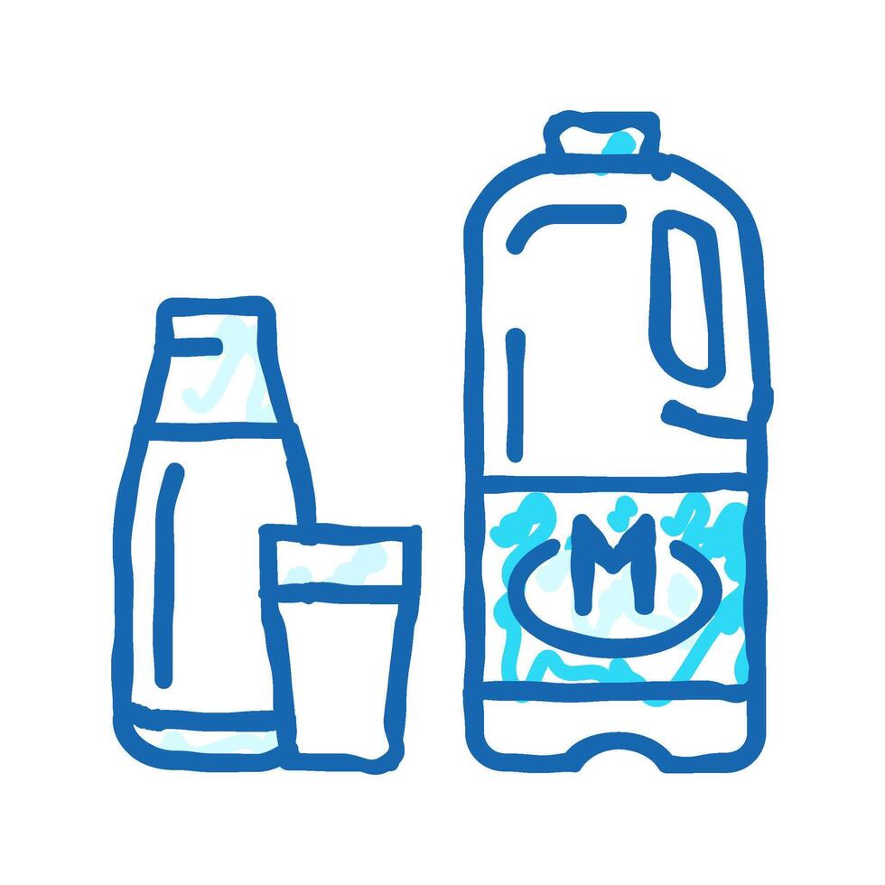 milk dairy product icon doodle illustration vector