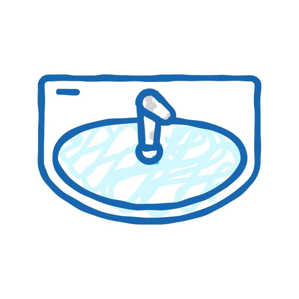 sink top view icon doodle illustration vector