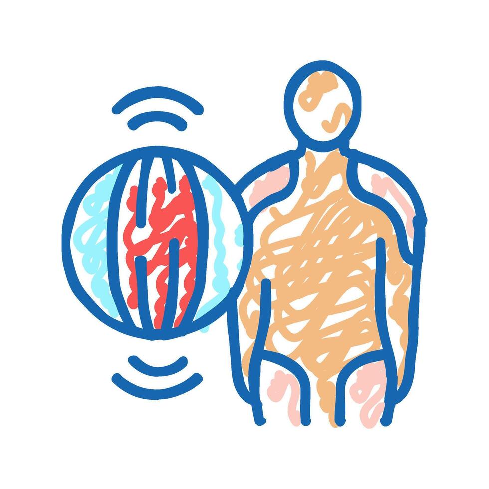 polymyositis muscle problem icon doodle illustration vector