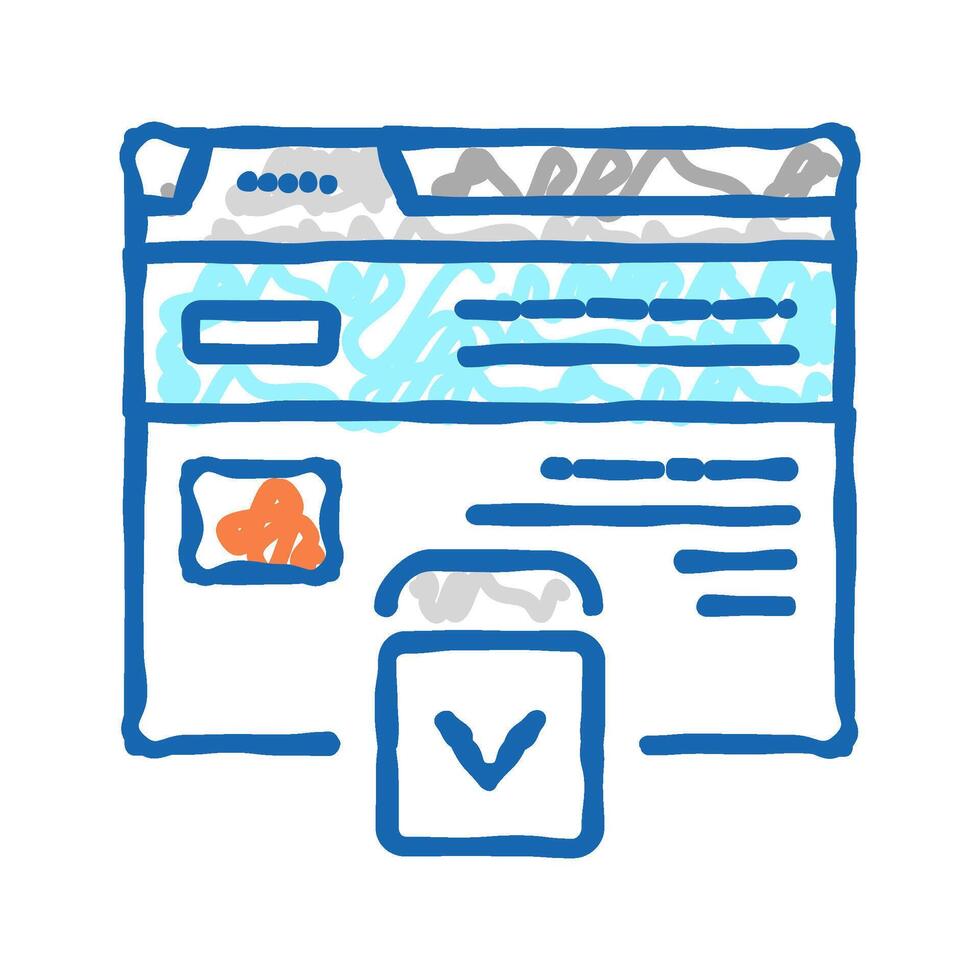 website scroll icon doodle illustration vector