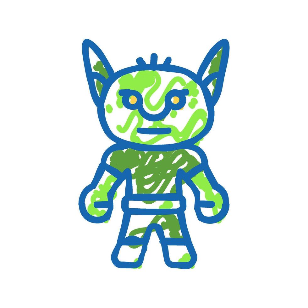 comic monster cute icon doodle illustration vector