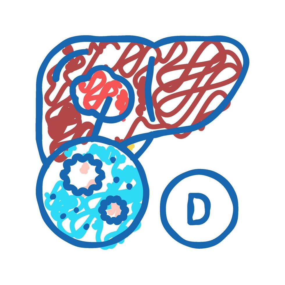 type d hepatitis icon doodle illustration vector