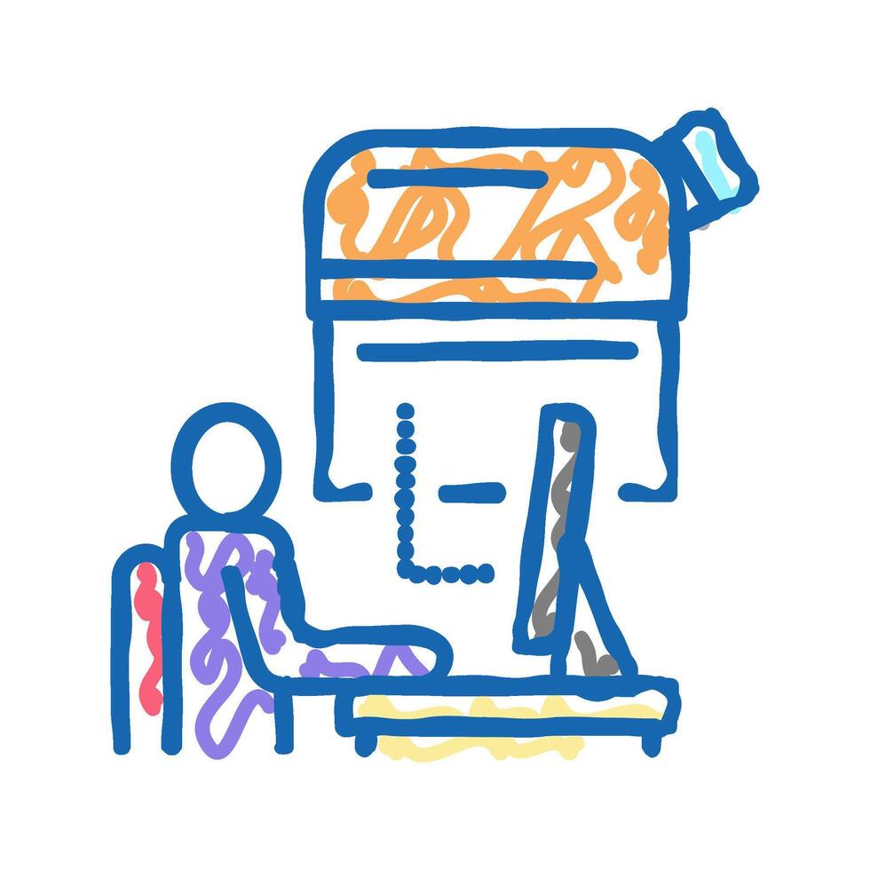 digital controlling telescope in observatory icon doodle illustration vector