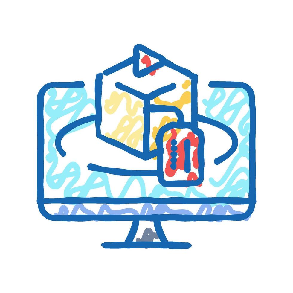 product demonstration technical sales engineer icon doodle illustration vector