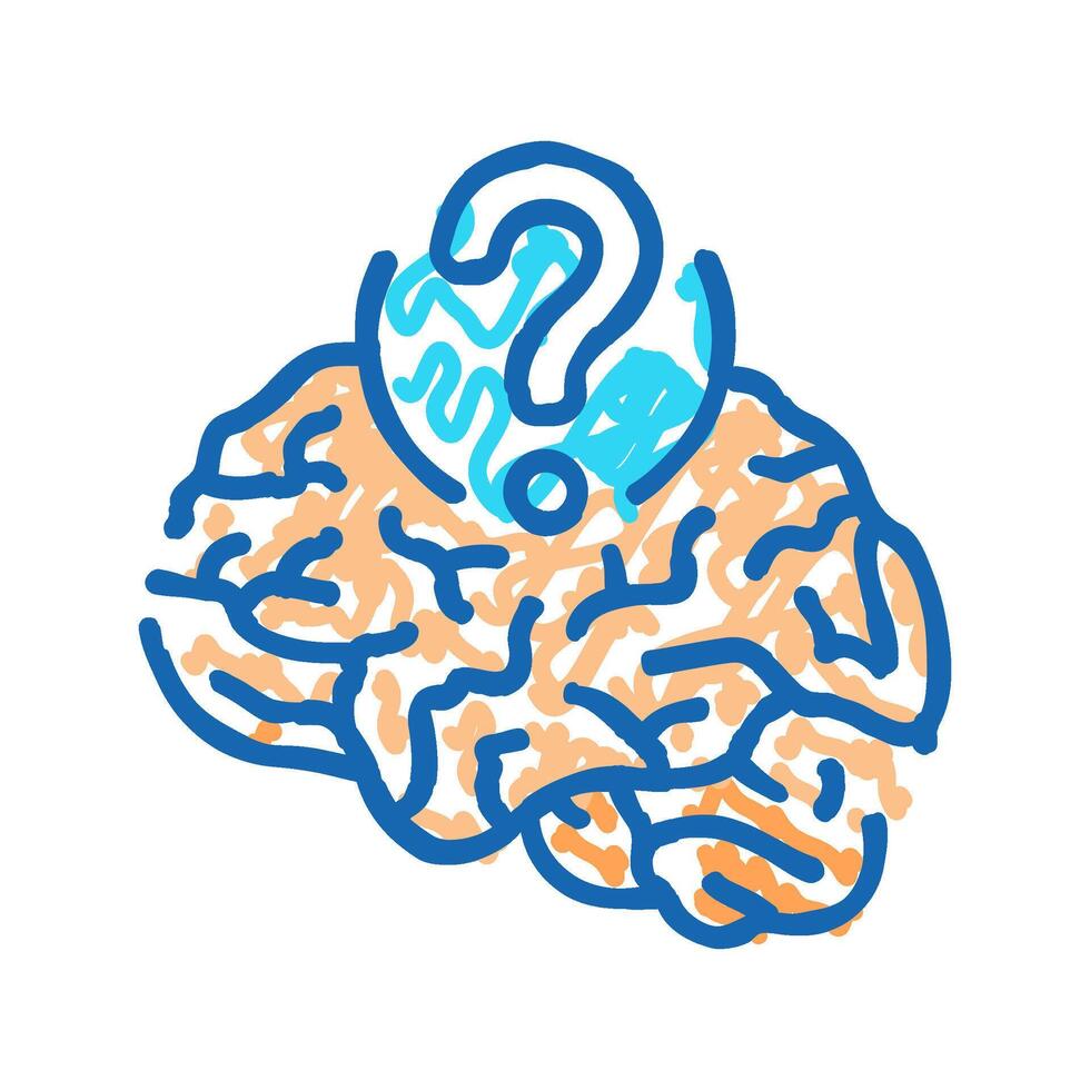 question mark brainstorm icon doodle illustration vector