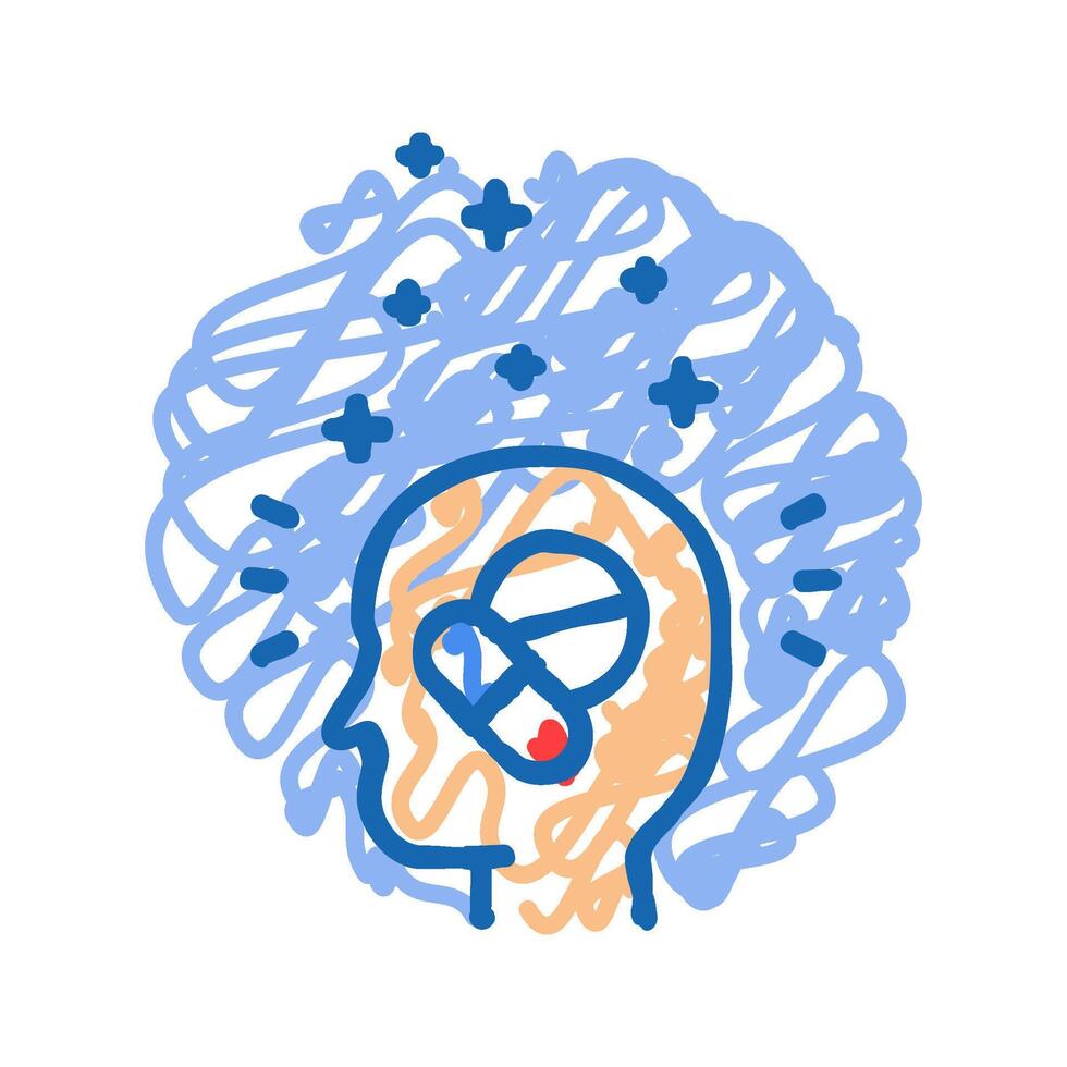 the placebo effect unsolved mystery icon doodle illustration vector