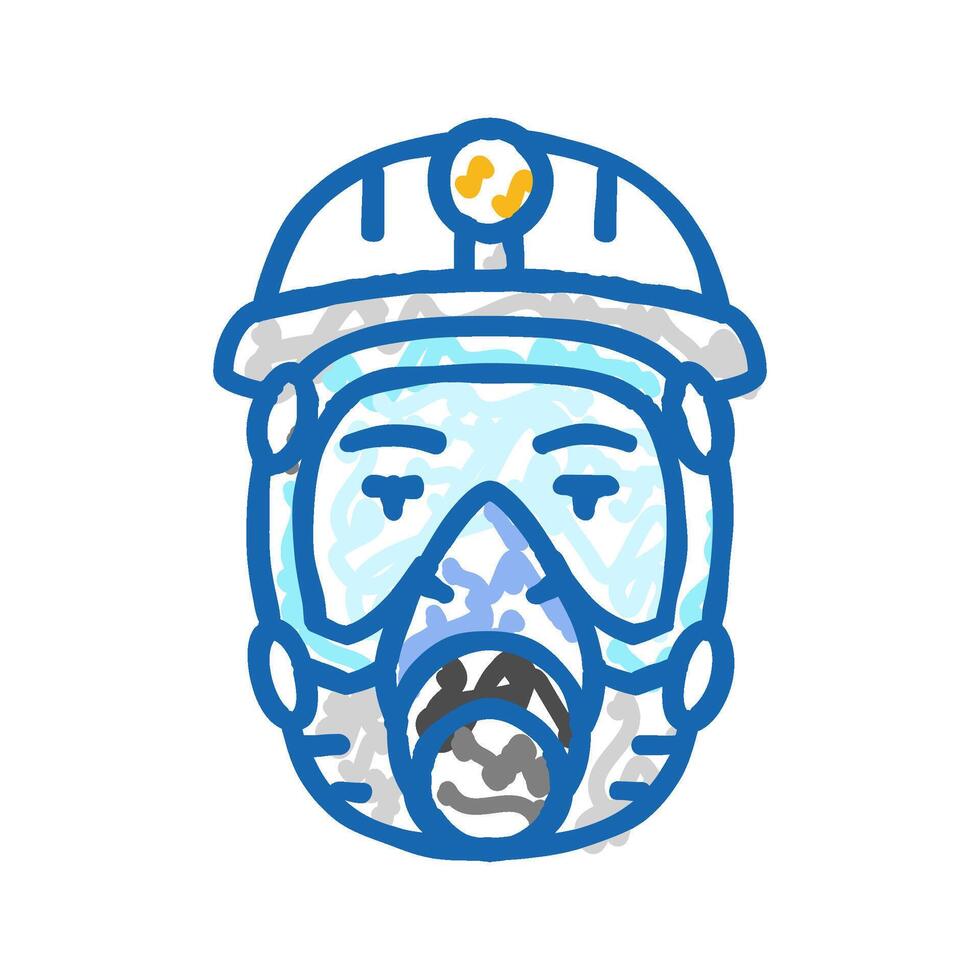 mining mask face icon doodle illustration vector
