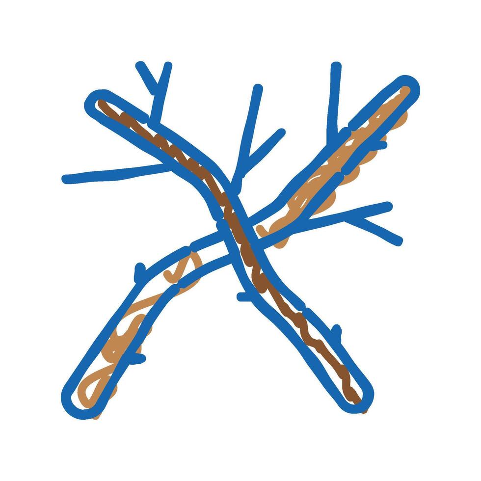 twig wood timber icon doodle illustration vector