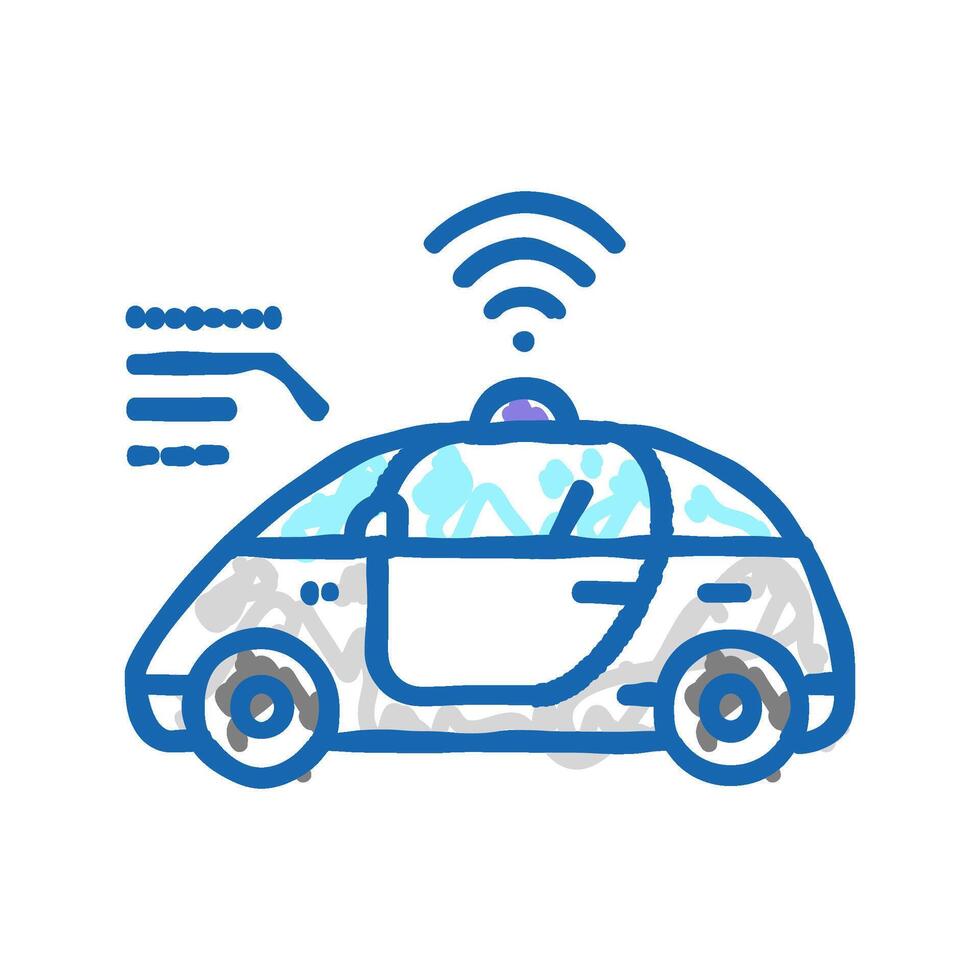 smart auto self vehicle icon doodle illustration vector