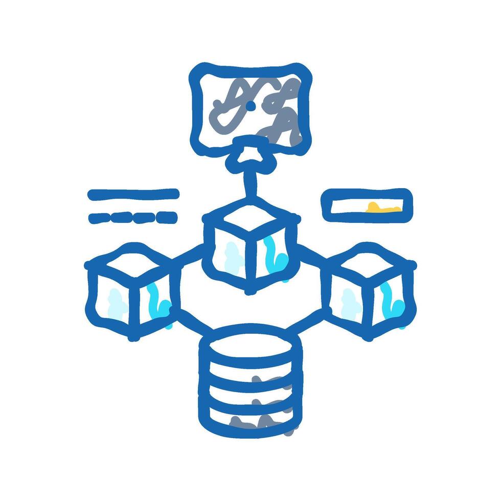 microservices software icon doodle illustration vector