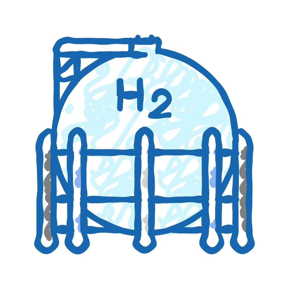 hydrogen tanks energy icon doodle illustration vector
