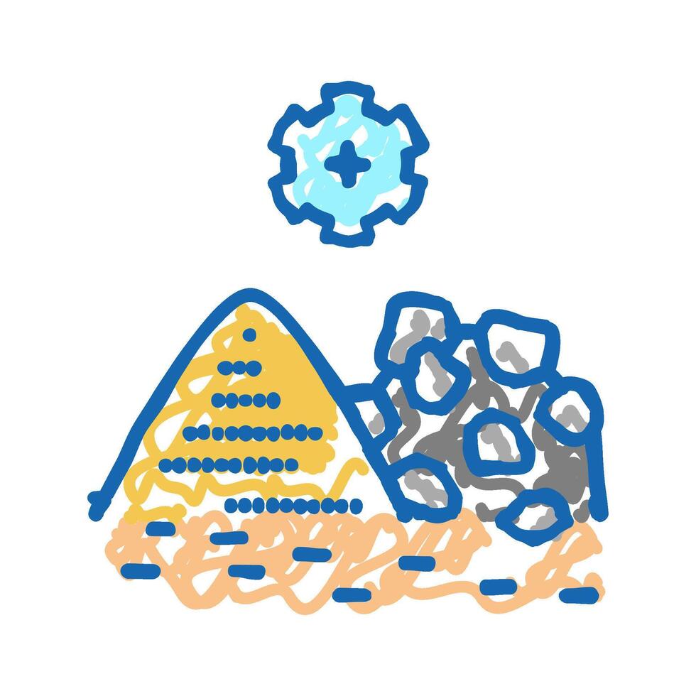 mining processing icon doodle illustration vector