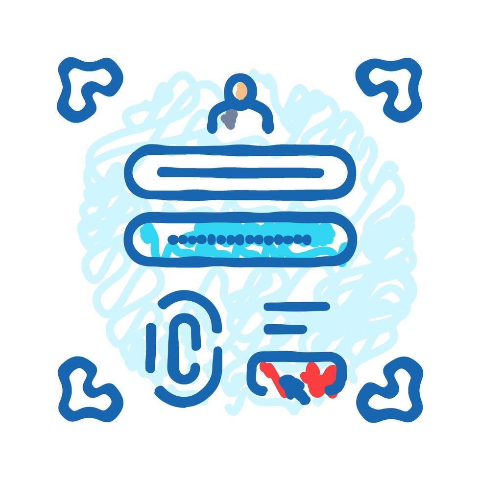encryption biometric icon doodle illustration vector