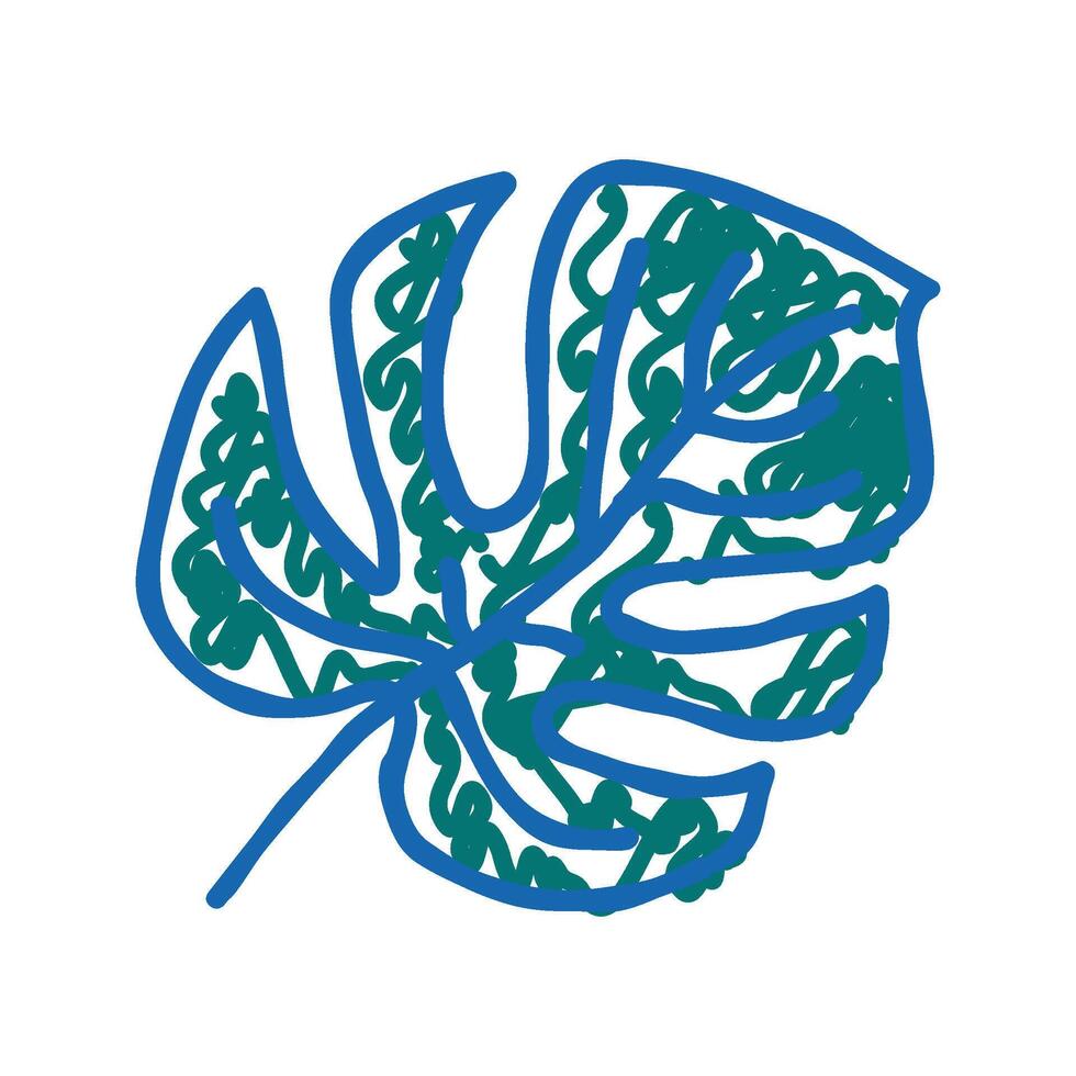 monstera leaf tropical icon doodle illustration vector