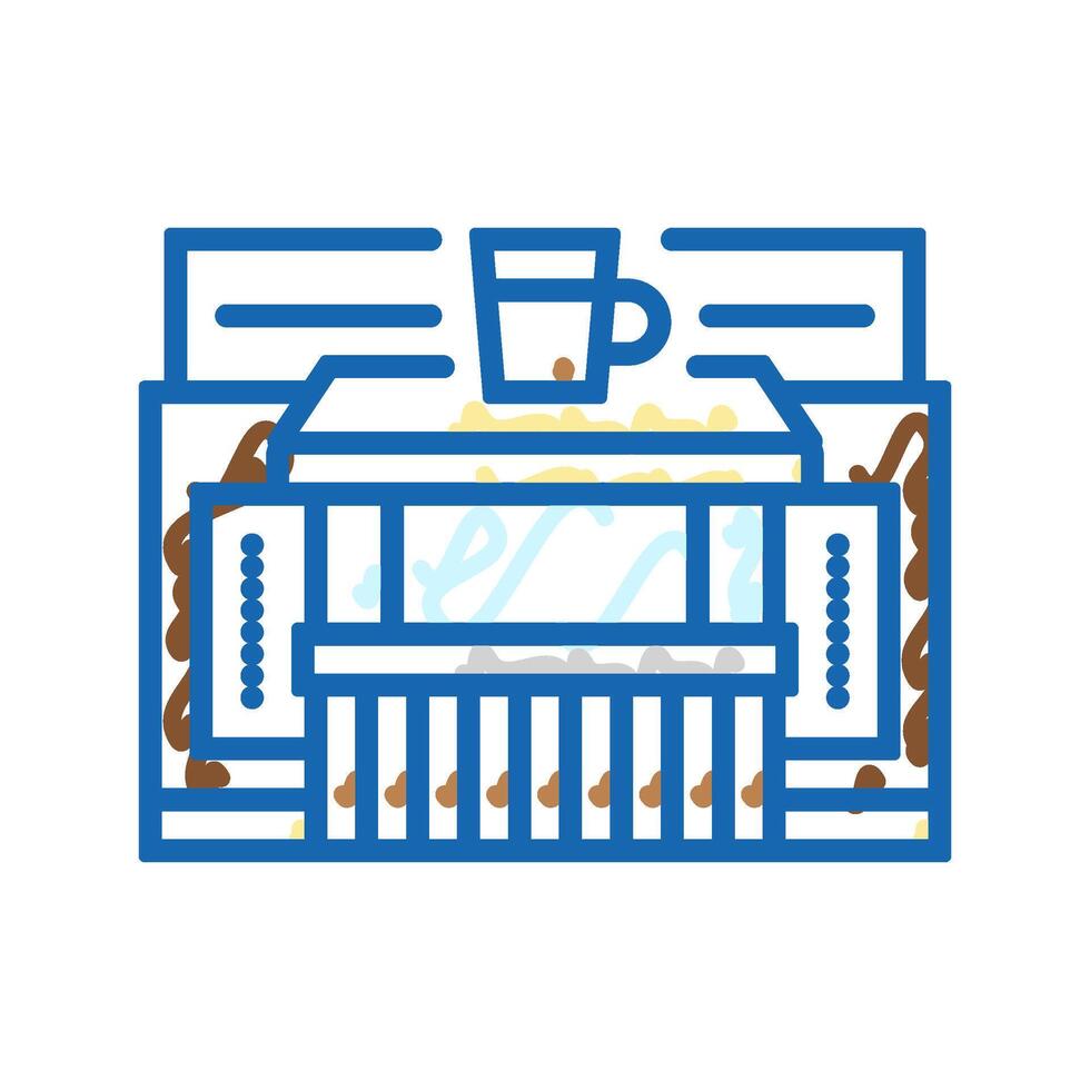 espresso bar street food cafe icon doodle illustration vector