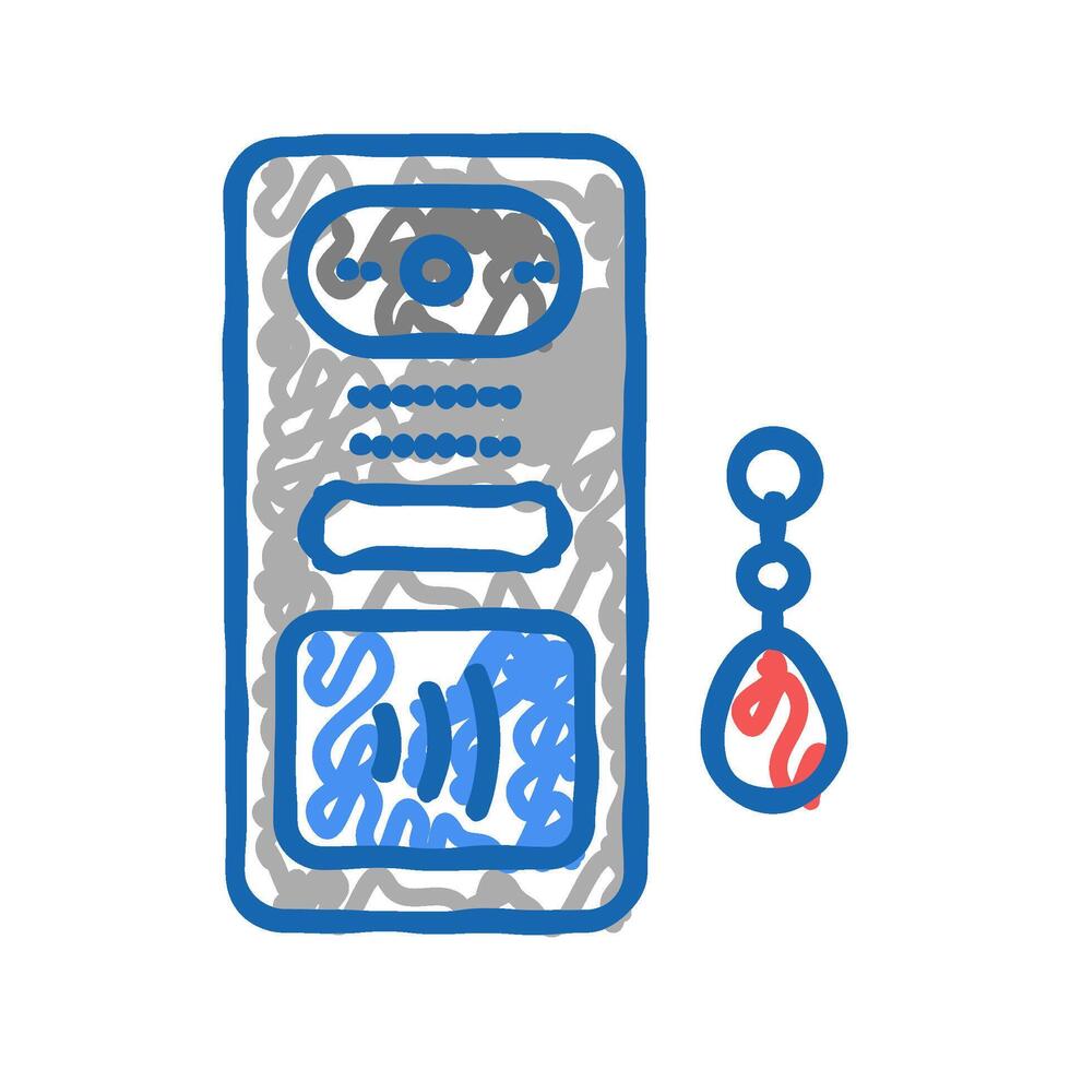 intercom contactless icon doodle illustration vector