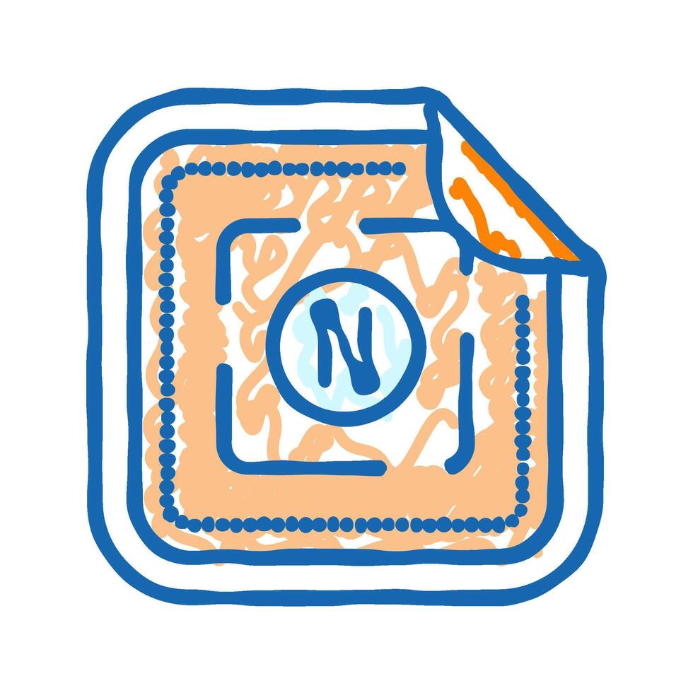 patch nicotine medical therapy icon doodle illustration vector