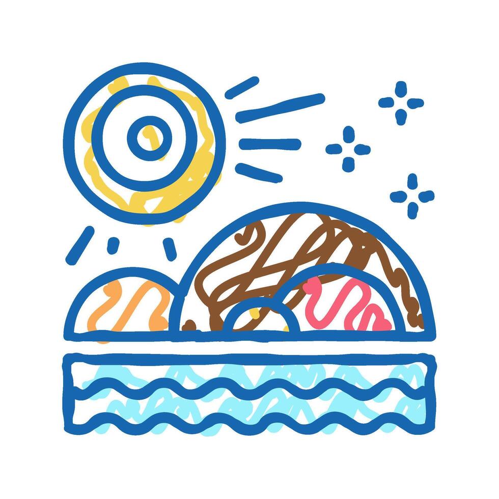 nature boho icon doodle illustration vector