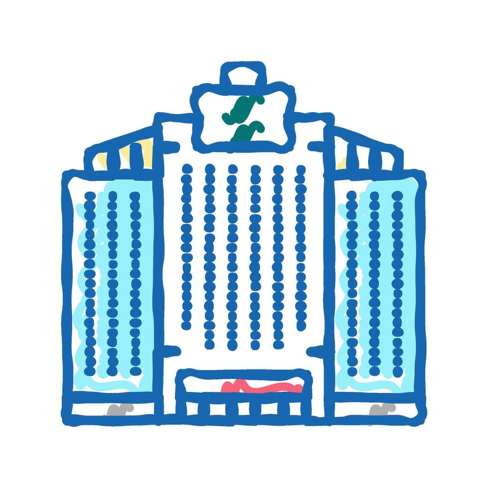 office skyscraper building icon doodle illustration vector