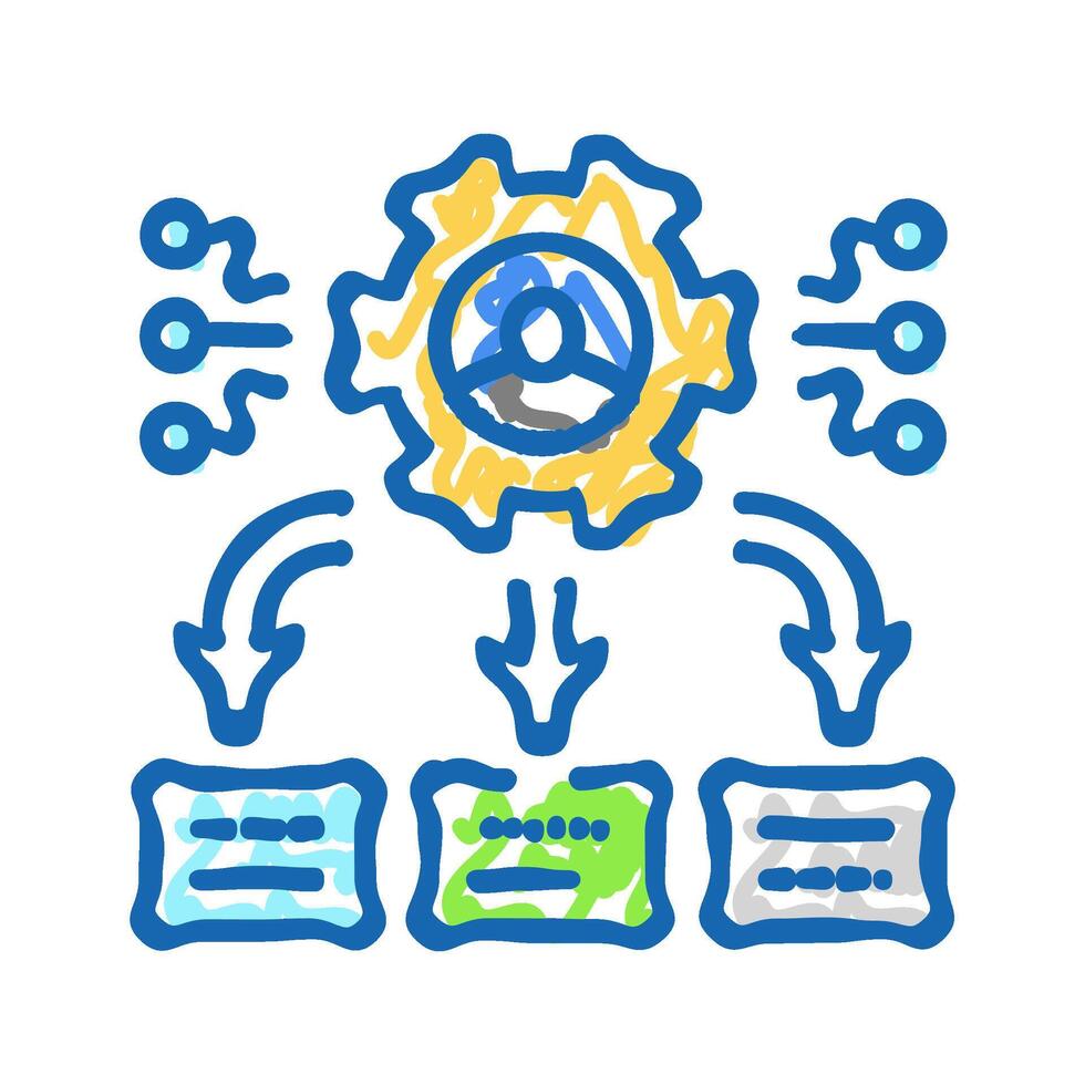 decision support analyst icon doodle illustration vector