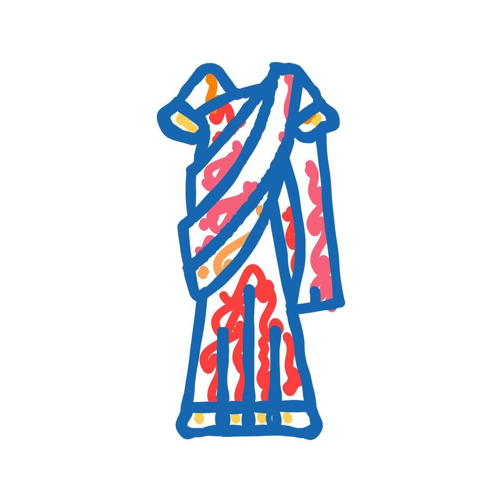 sari traditional clothing icon doodle illustration vector
