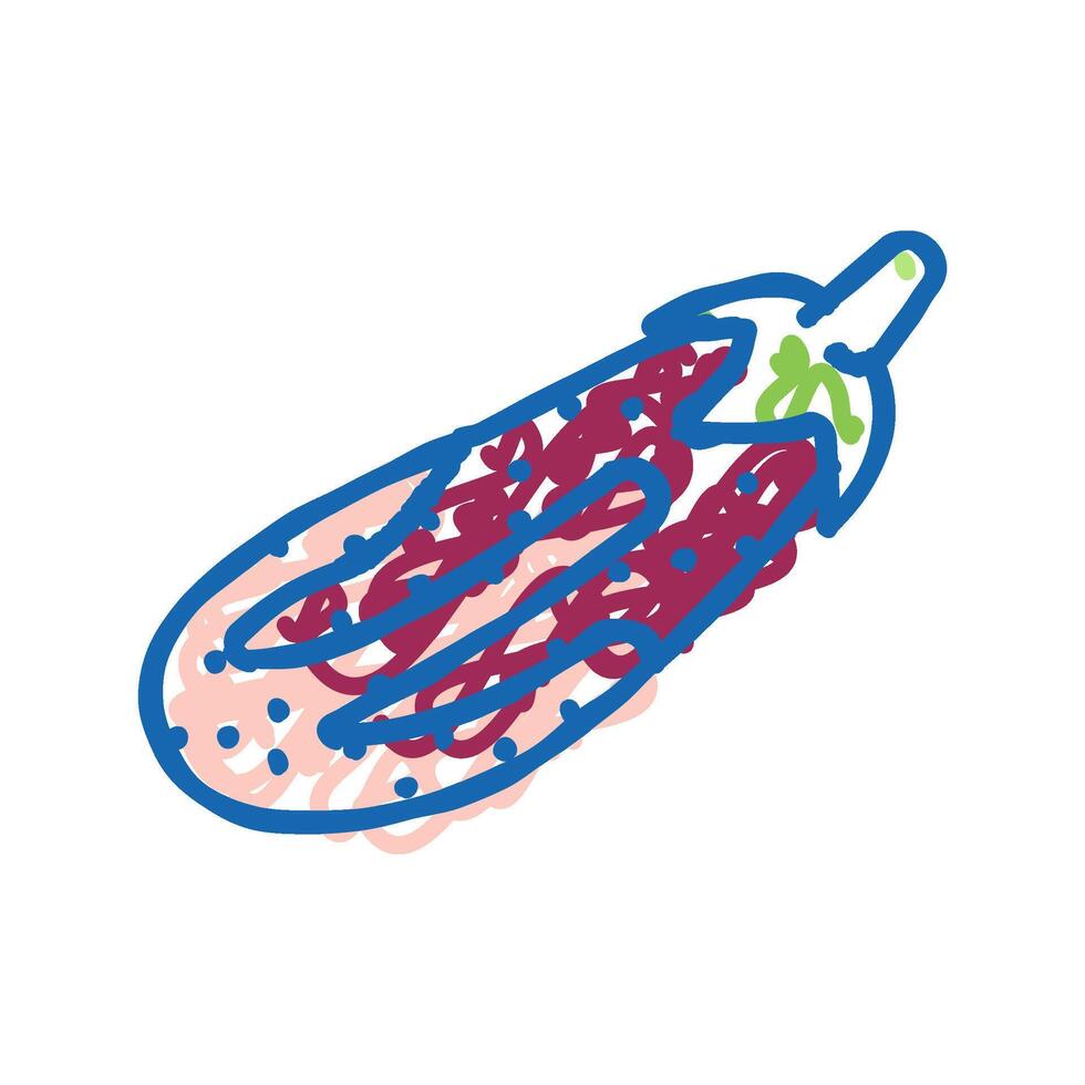 graffiti eggplant icon doodle illustration vector