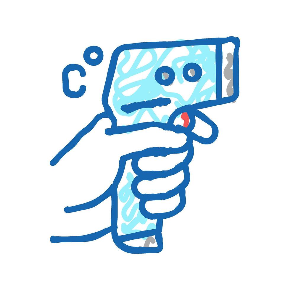 thermometer contactless icon doodle illustration vector