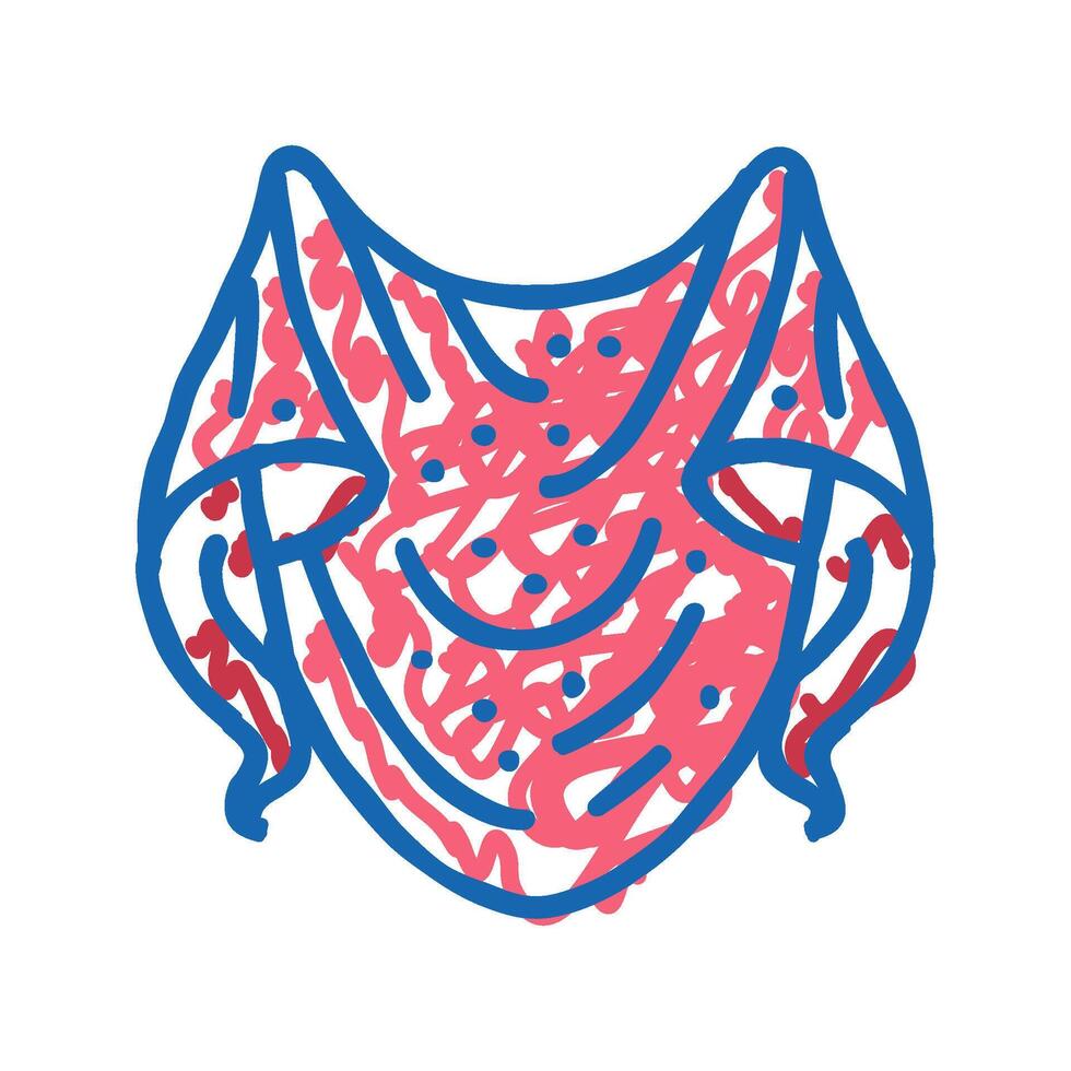 shawl knitting wool icon doodle illustration vector