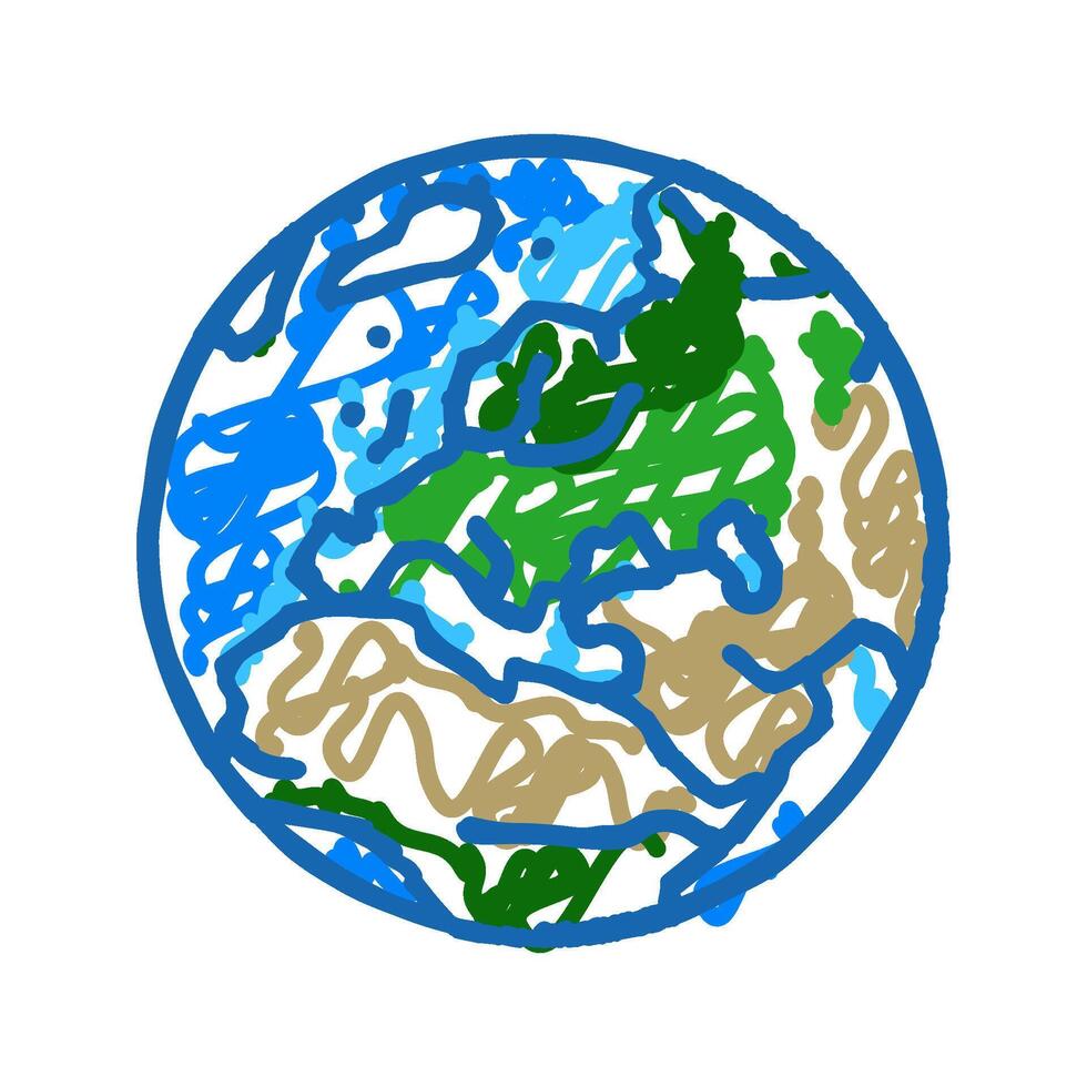 europe earth planet map icon doodle illustration vector