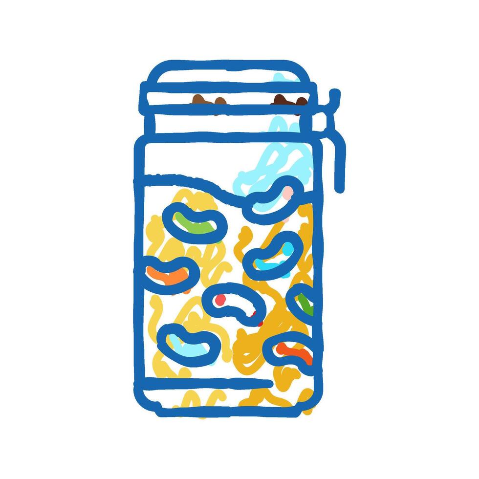 jelly jar candy gummy icon doodle illustration vector
