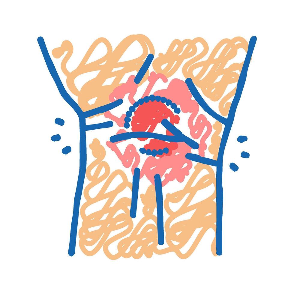 wrist pain body ache icon doodle illustration vector