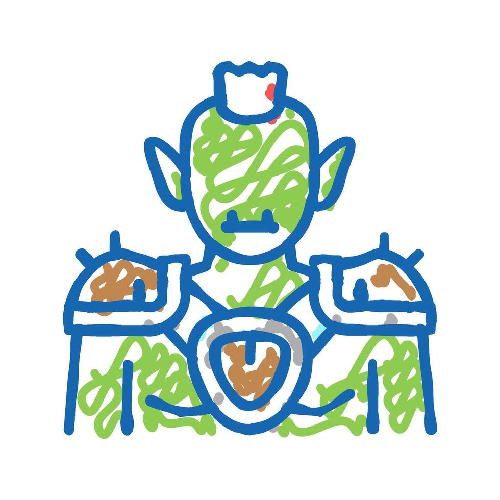 goblin fairy tale icon doodle illustration vector
