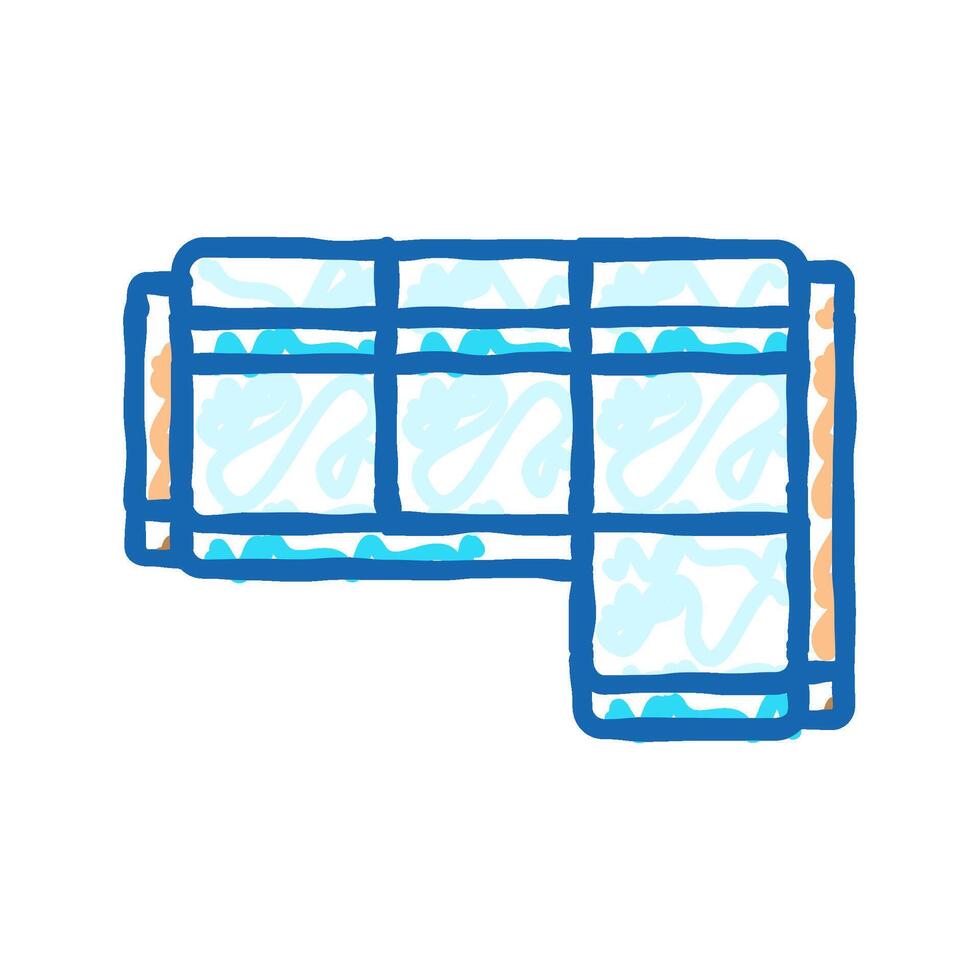 corner sofa top view icon doodle illustration vector
