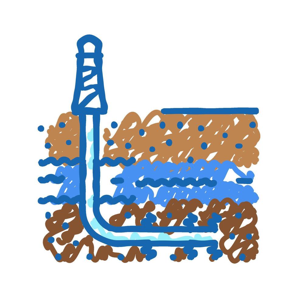 hydraulic fracturing petroleum engineer icon doodle illustration vector