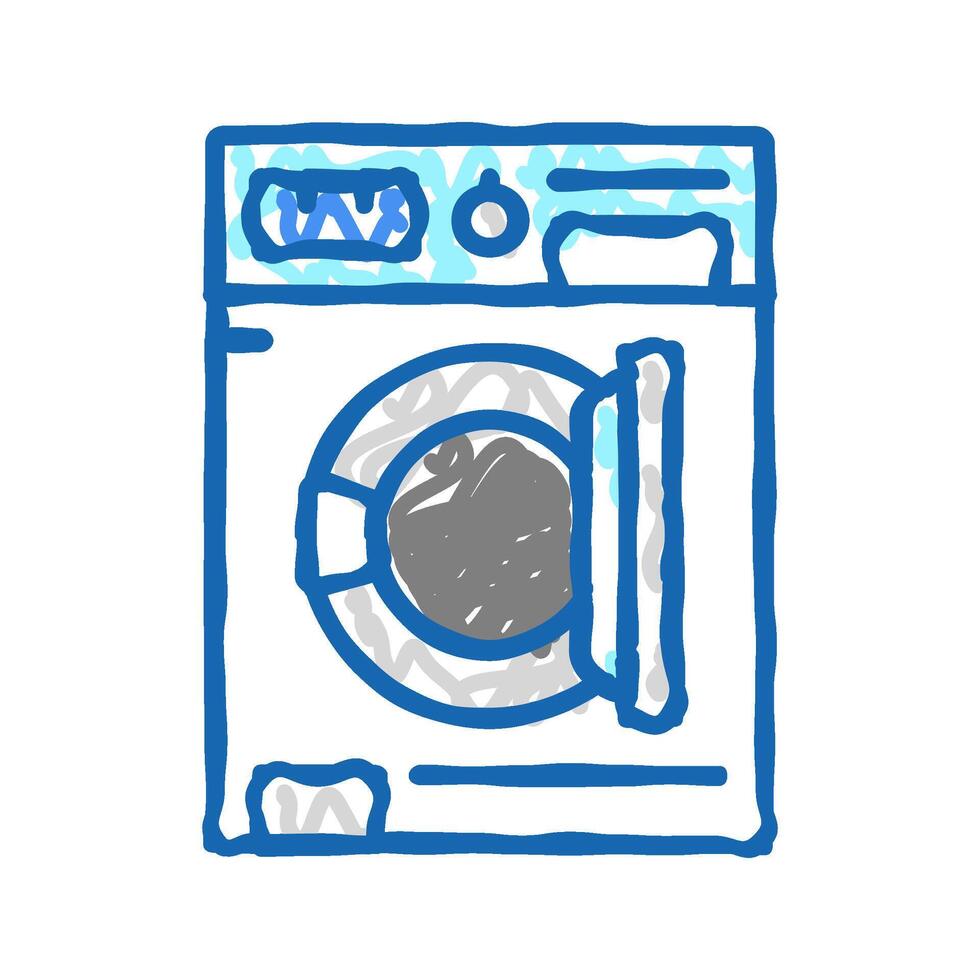 washer machine icon doodle illustration vector