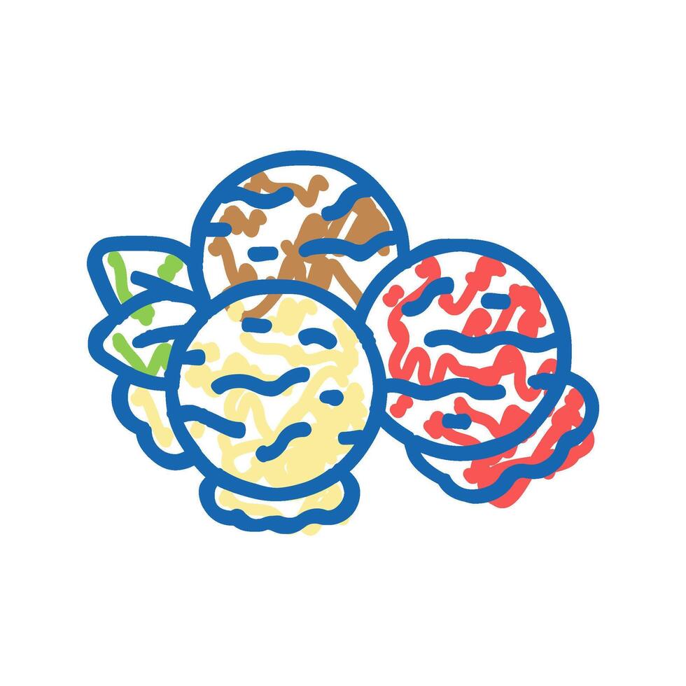 scoop ice cream icon doodle illustration vector