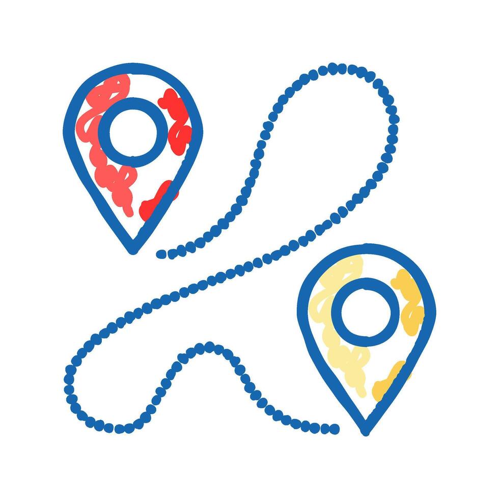 track airplane pointer map icon doodle illustration vector