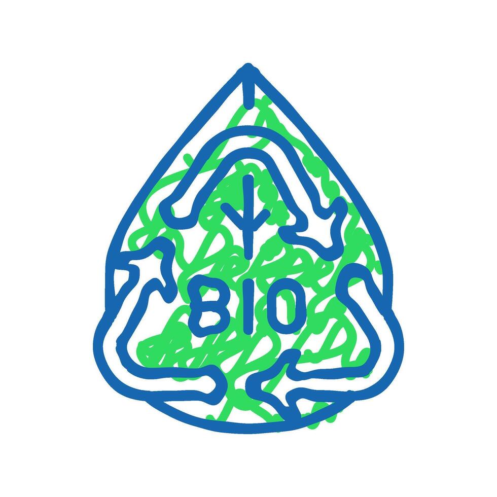 biodegradable waste sorting icon doodle illustration vector
