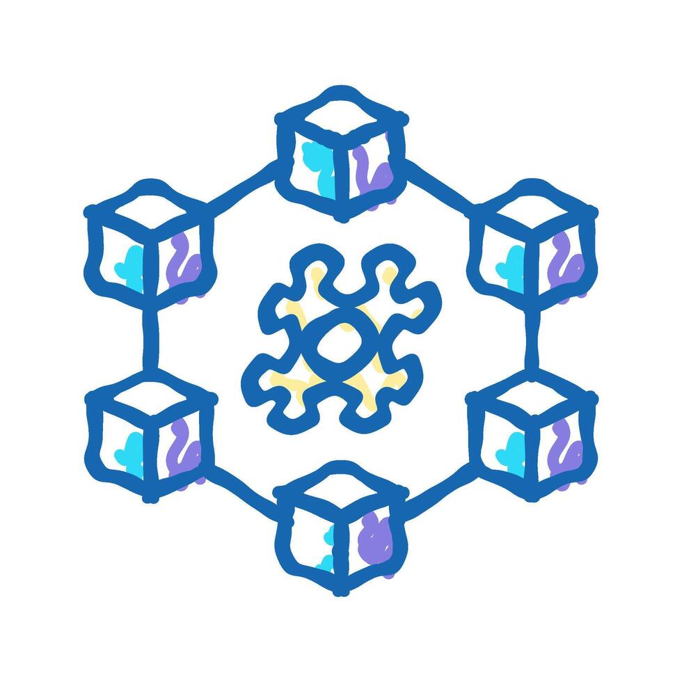 hash rate cryptocurrency mining icon doodle illustration vector