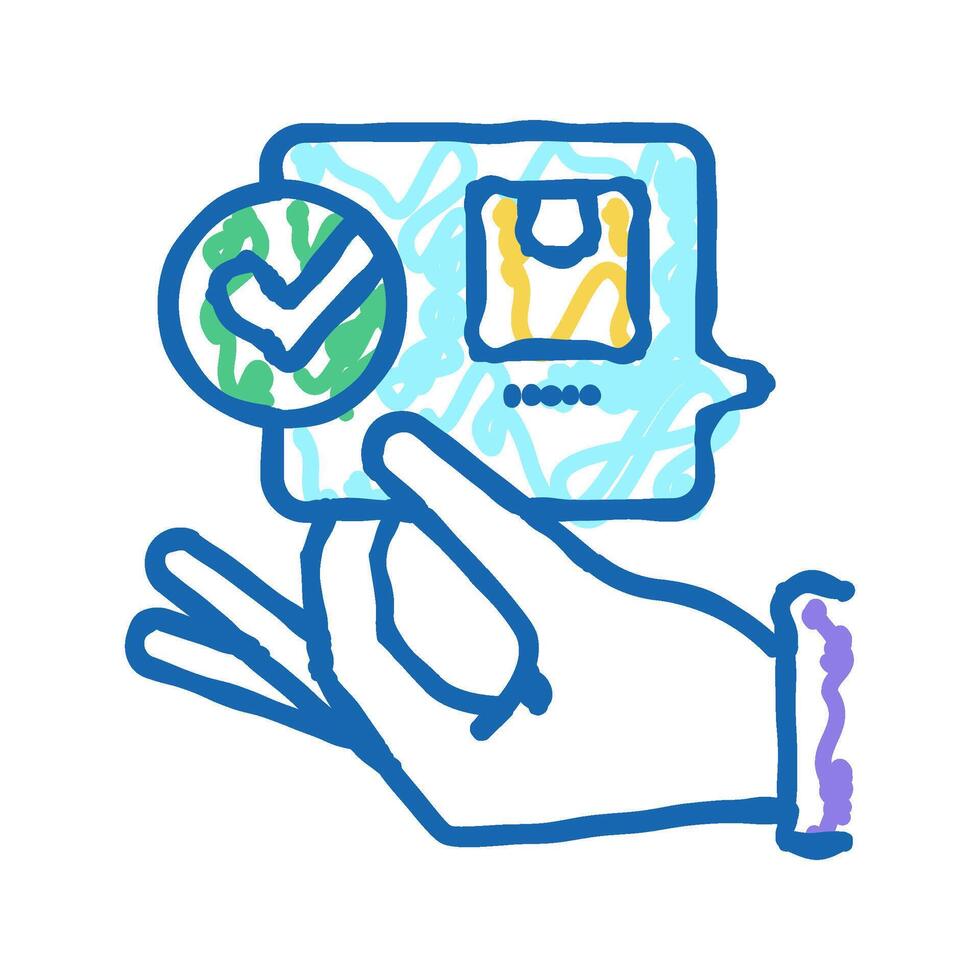 order delivered accepted review icon doodle illustration vector