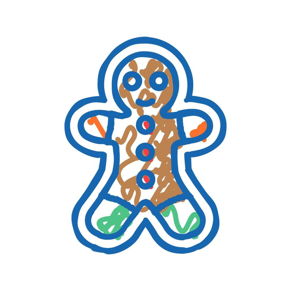 making gingerbread winter icon doodle illustration vector