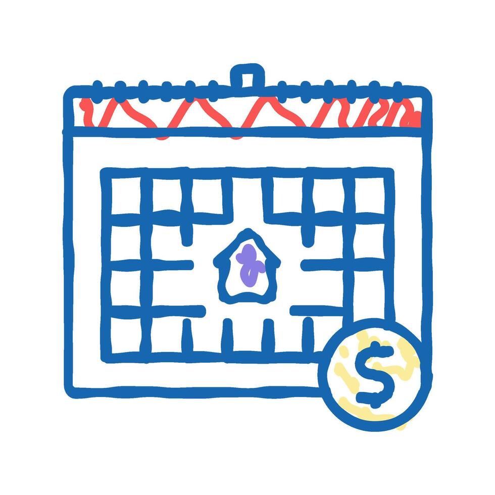 monthly fee icon doodle illustration vector